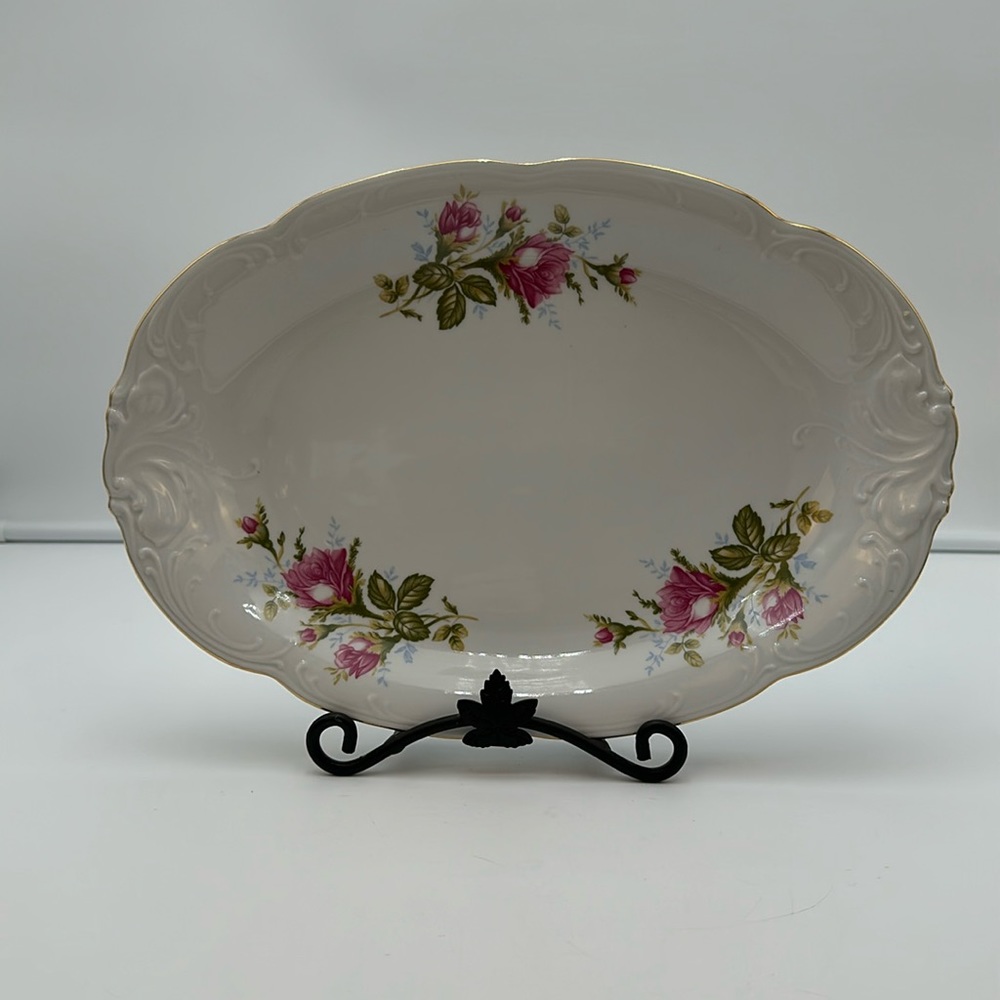 Pretty Vintage Wawel Pompadour Rose Serving Platter